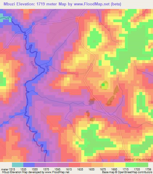 Mbuzi,Burundi Elevation Map