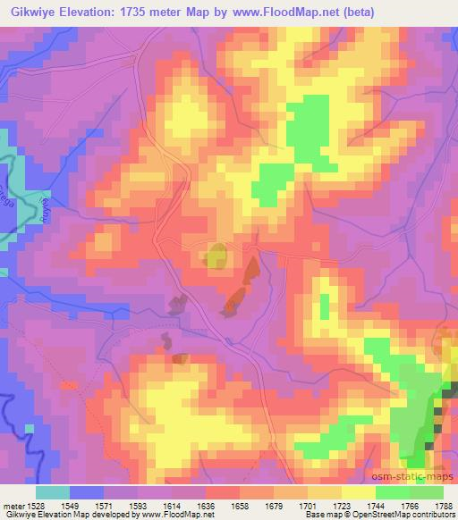 Gikwiye,Burundi Elevation Map