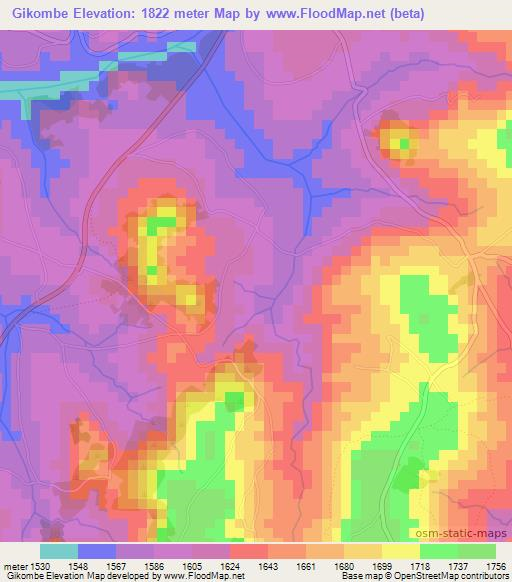 Gikombe,Burundi Elevation Map