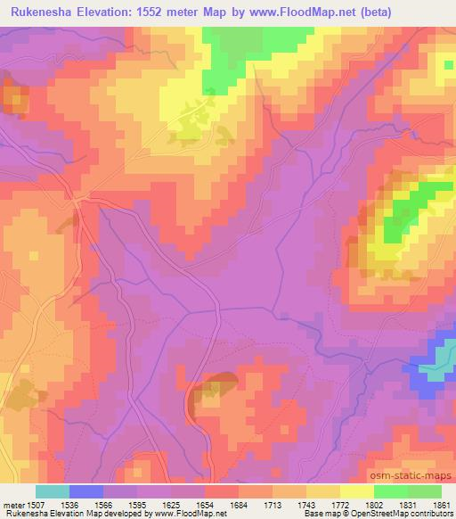 Rukenesha,Burundi Elevation Map