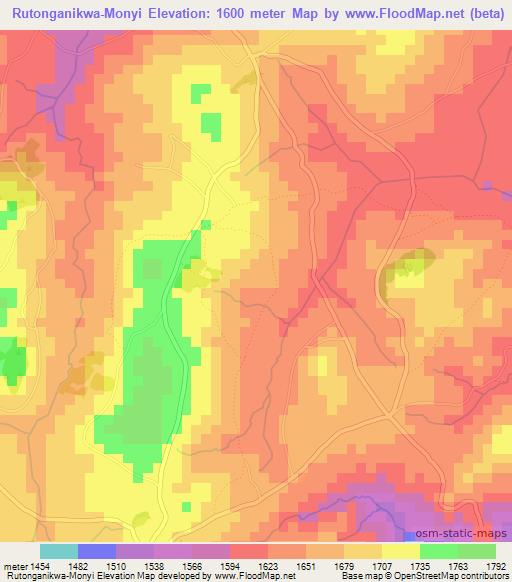 Rutonganikwa-Monyi,Burundi Elevation Map
