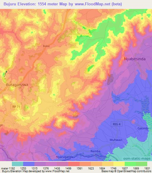 Bujuru,Burundi Elevation Map