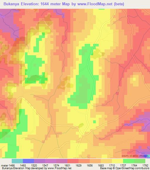 Bukanya,Burundi Elevation Map