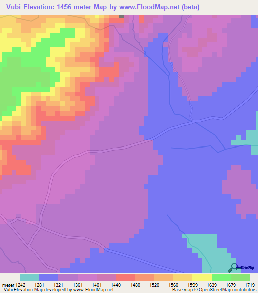 Vubi,Burundi Elevation Map