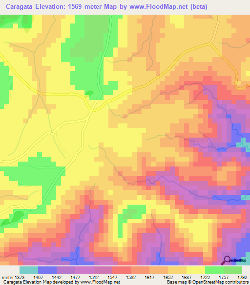 Caragata,Burundi Elevation Map
