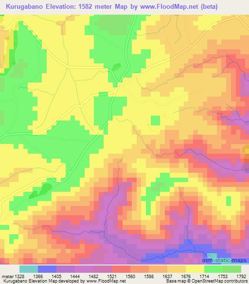 Kurugabano,Burundi Elevation Map