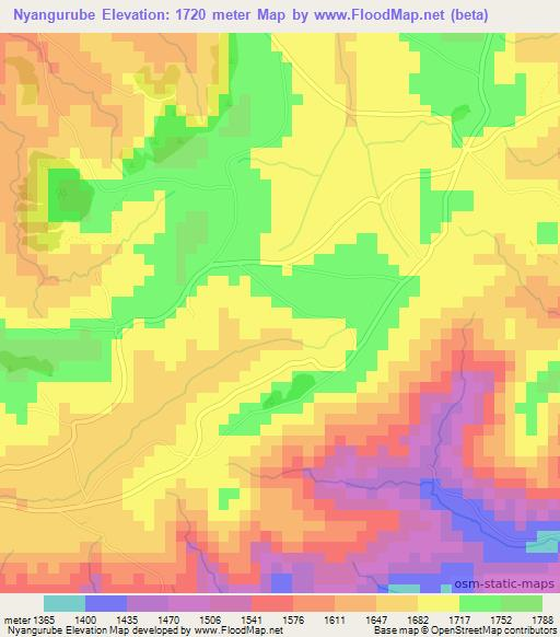 Nyangurube,Burundi Elevation Map