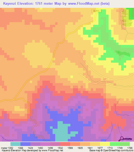 Kayenzi,Burundi Elevation Map