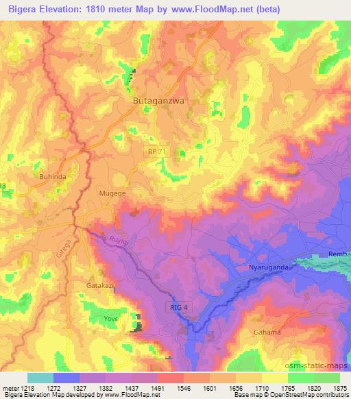Bigera,Burundi Elevation Map