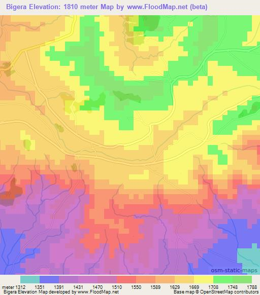 Bigera,Burundi Elevation Map
