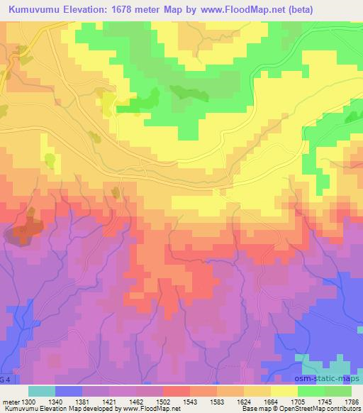 Kumuvumu,Burundi Elevation Map