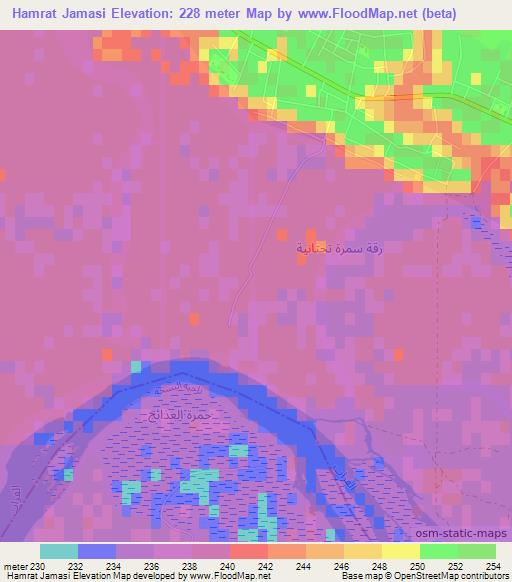 Hamrat Jamasi,Syria Elevation Map