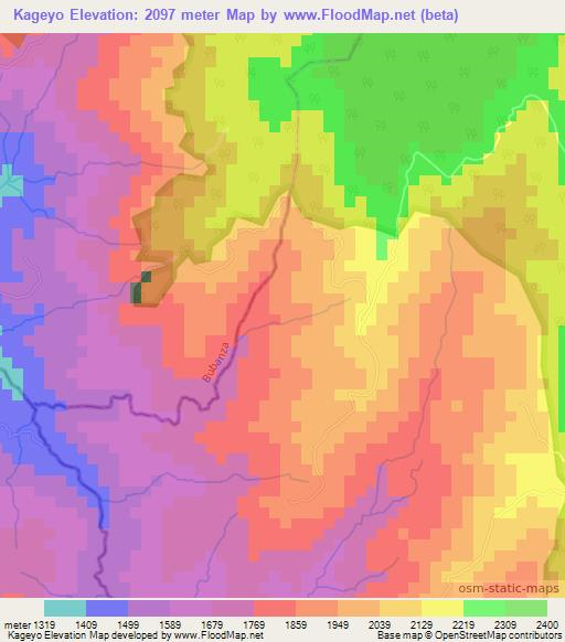 Kageyo,Burundi Elevation Map