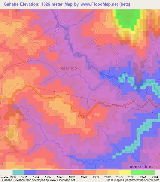 Gahahe,Burundi Elevation Map