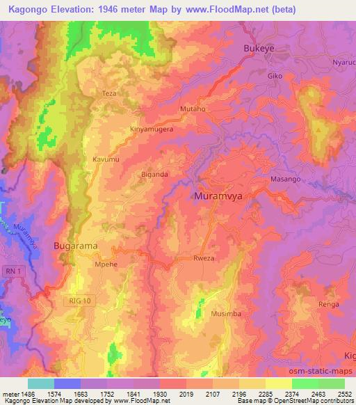 Kagongo,Burundi Elevation Map