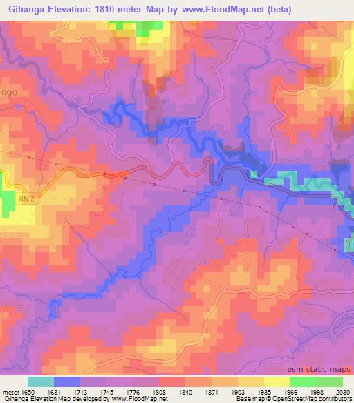 Gihanga,Burundi Elevation Map