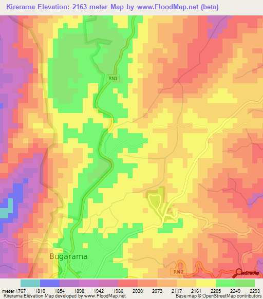 Kirerama,Burundi Elevation Map