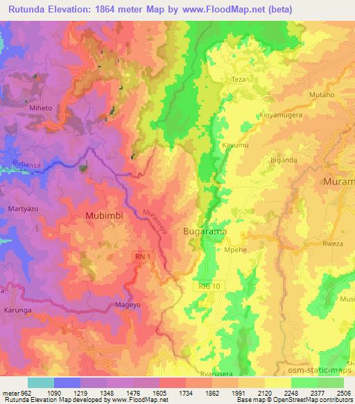 Rutunda,Burundi Elevation Map