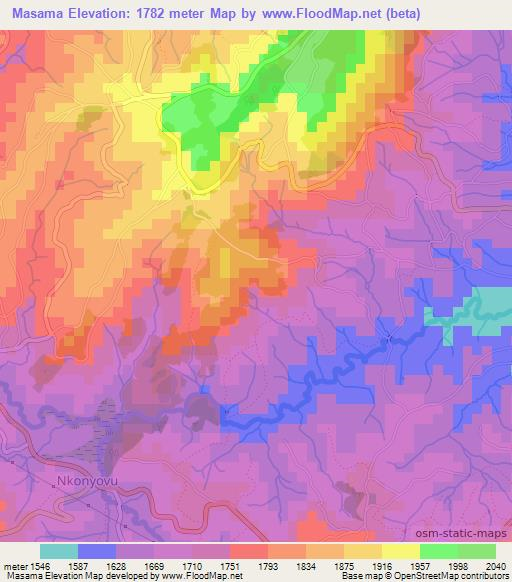 Masama,Burundi Elevation Map