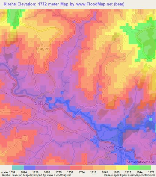 Kirehe,Burundi Elevation Map