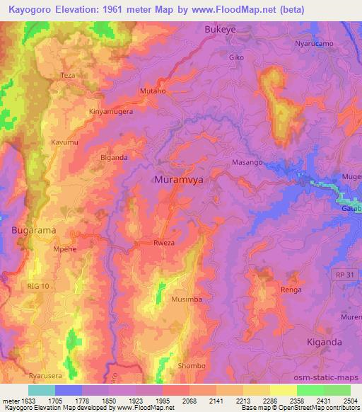 Kayogoro,Burundi Elevation Map