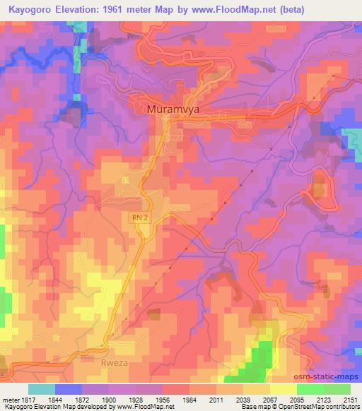 Kayogoro,Burundi Elevation Map
