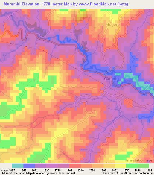 Murambi,Burundi Elevation Map