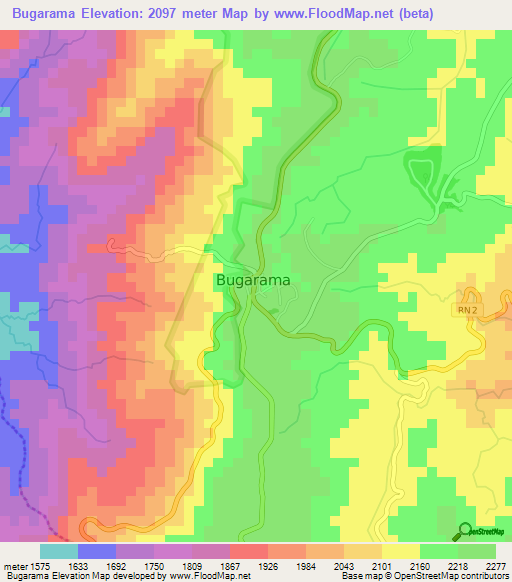 Bugarama,Burundi Elevation Map