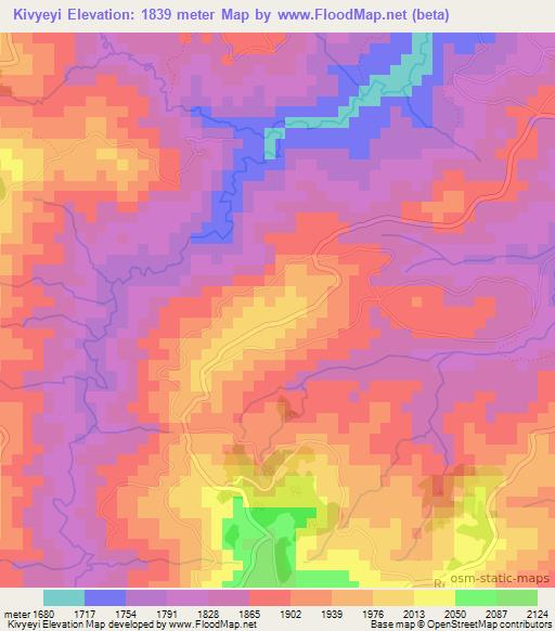 Kivyeyi,Burundi Elevation Map