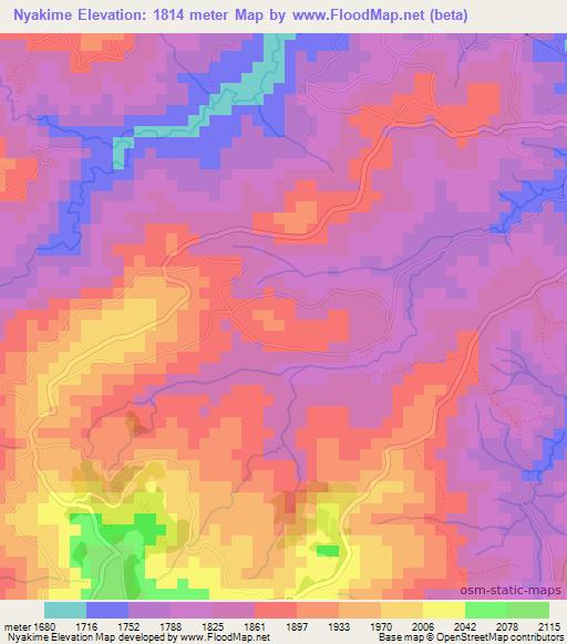 Nyakime,Burundi Elevation Map