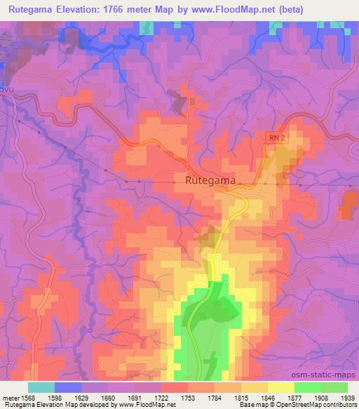 Rutegama,Burundi Elevation Map