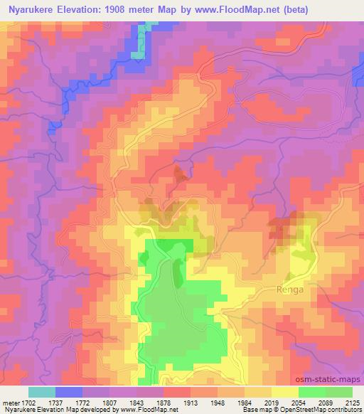 Nyarukere,Burundi Elevation Map