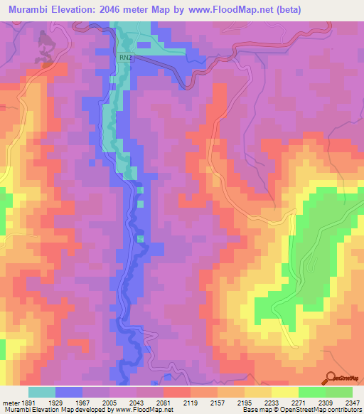 Murambi,Burundi Elevation Map