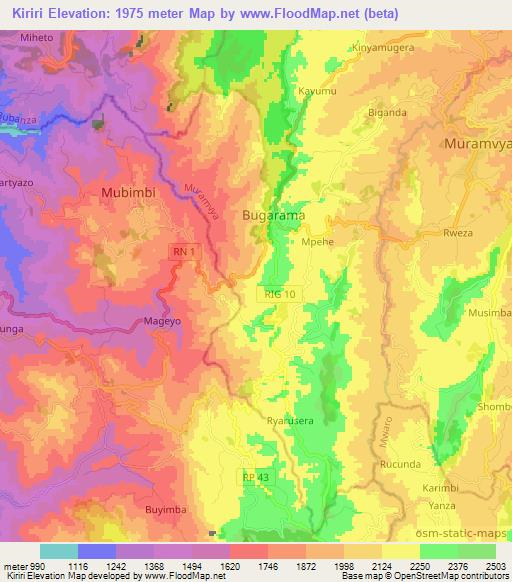 Kiriri,Burundi Elevation Map