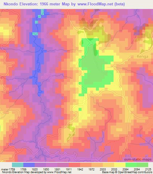 Nkondo,Burundi Elevation Map