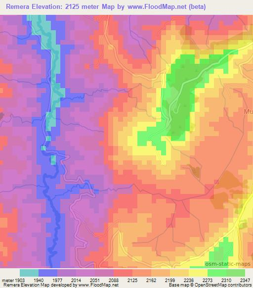 Remera,Burundi Elevation Map
