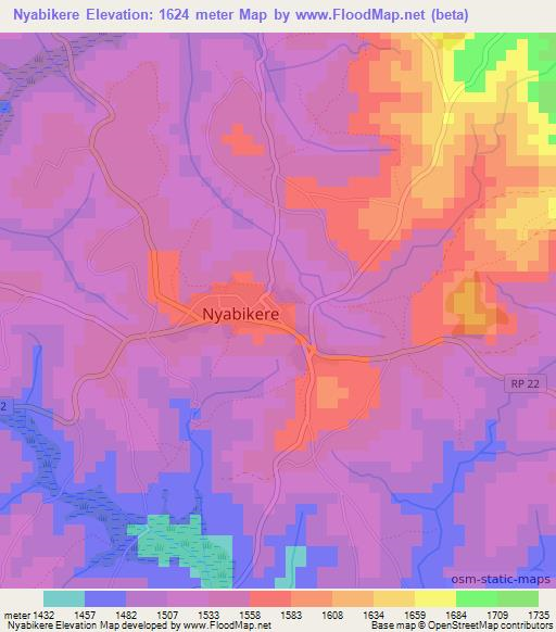 Nyabikere,Burundi Elevation Map