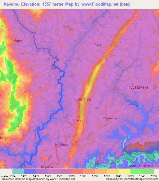 Kavumu,Burundi Elevation Map
