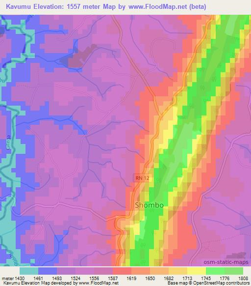 Kavumu,Burundi Elevation Map