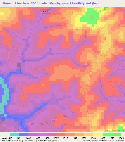 Kimani,Burundi Elevation Map