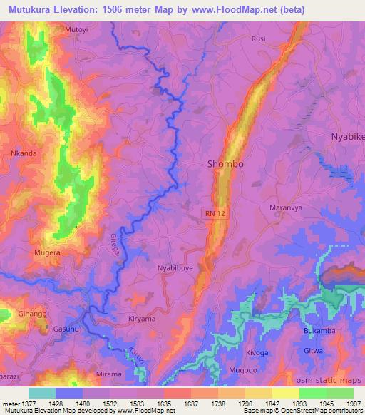 Mutukura,Burundi Elevation Map