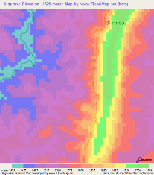 Kiguruka,Burundi Elevation Map