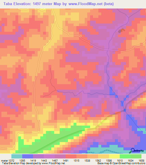 Taba,Burundi Elevation Map