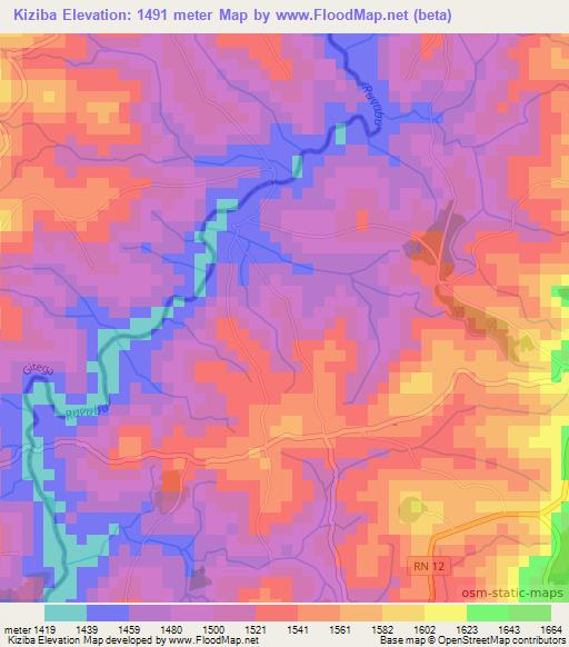 Kiziba,Burundi Elevation Map