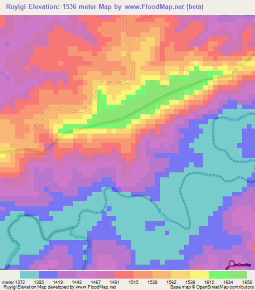 Ruyigi,Burundi Elevation Map