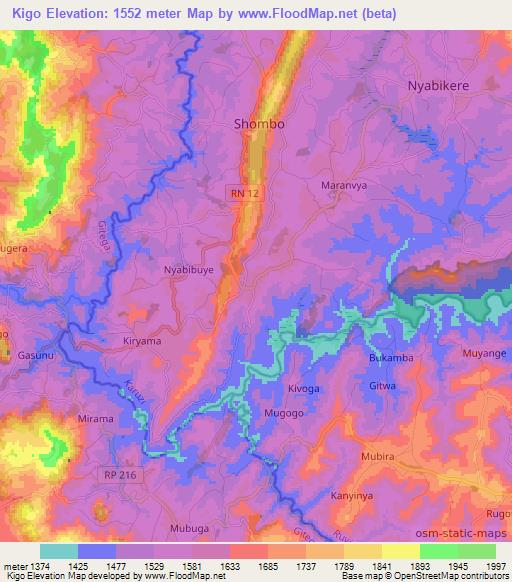 Kigo,Burundi Elevation Map
