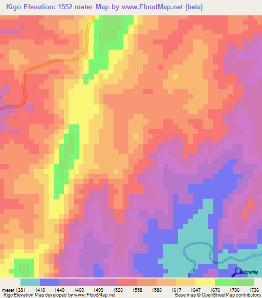 Kigo,Burundi Elevation Map