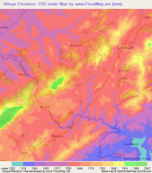 Kibuye,Burundi Elevation Map