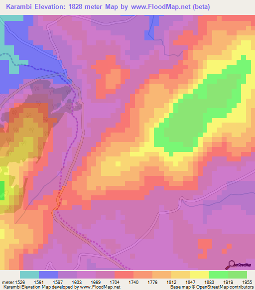 Karambi,Burundi Elevation Map