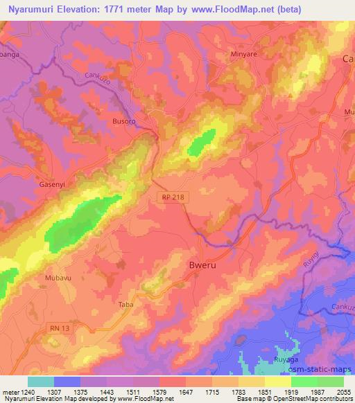 Nyarumuri,Burundi Elevation Map
